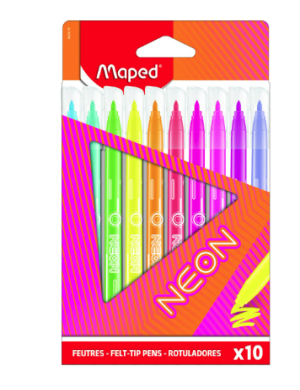 Maped Neon Felt-Tip Pens 10pk